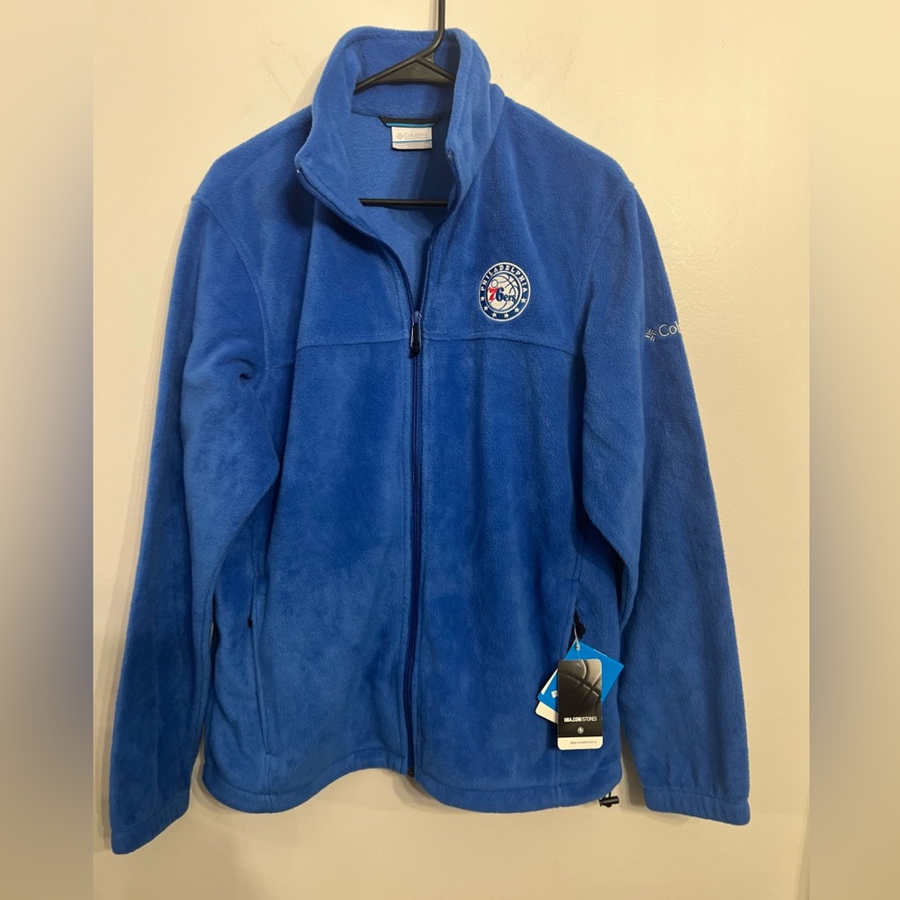 Men's Columbia Royal Philadelphia 76ers Flanker Fleece Full-Zip Jacket‎ M